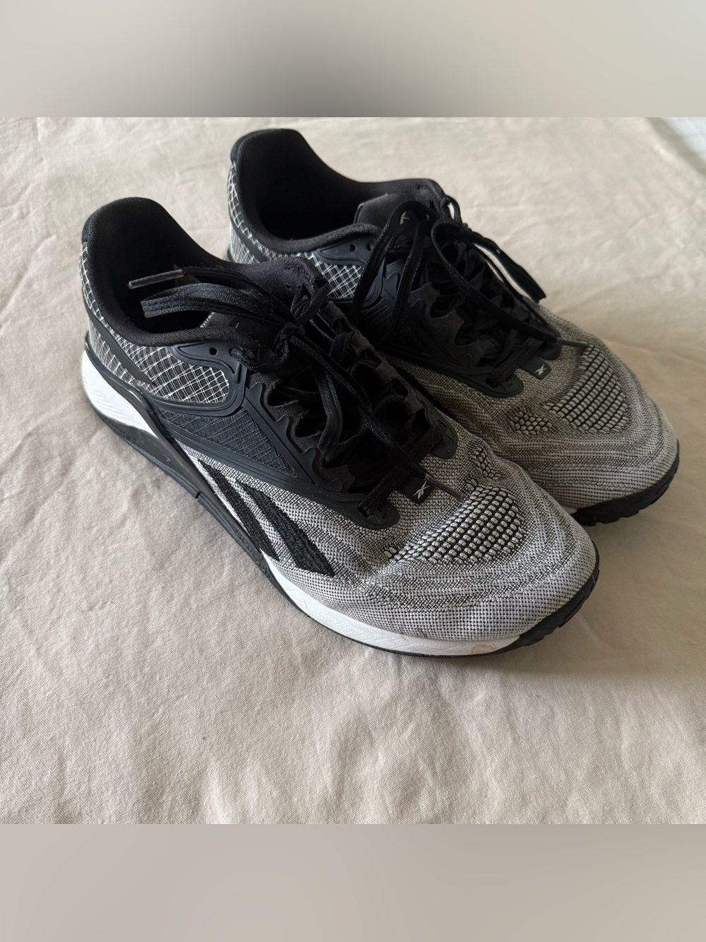 Reebok Black and Gray Knit Running Shoes